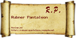 Rubner Pantaleon névjegykártya